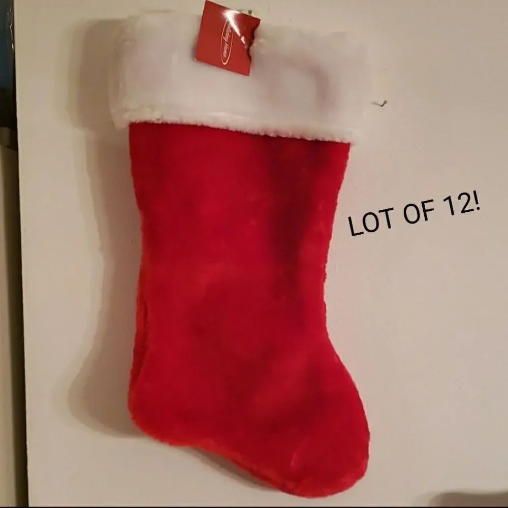 NWT Lot of 12 Thick Plush Christmas Stockings